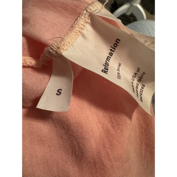 Reformation 100% Tencel Cropped Tee Shirt Pink Size S - Picture 6 of 6